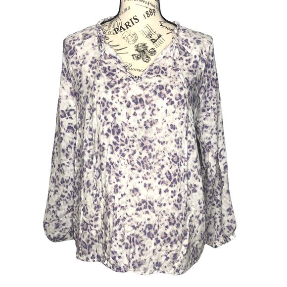 Cloth & Stone LARGE Anney Ruffle Detail Top - Light Purple Stitch Fix Blouse - Picture 1 of 8